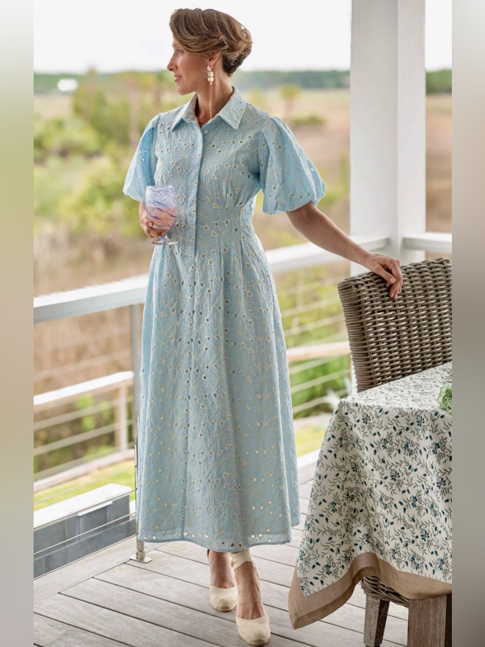NWT XXL Tuckernuck Baby Blue Airy Eyelet Maxi Dress $298 BEAUTIFUL SOLD OUT
